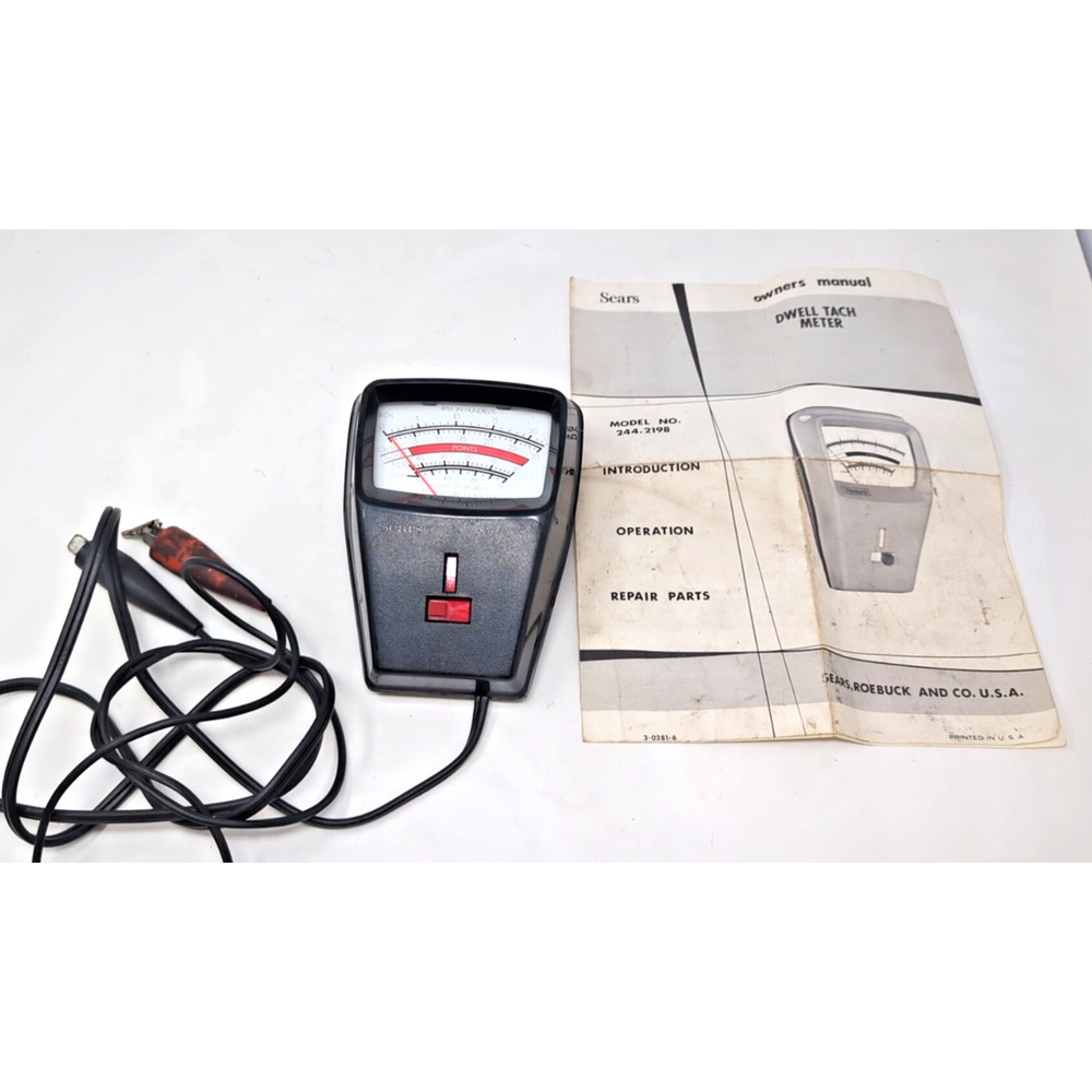 Sears Craftsman Dwell Tach Points Meter 244.2198 Vintage 1970s Analog Papers